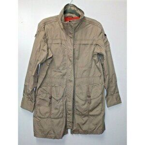VTG Eddie Bauer Jacket parka utility XL Beige COTTON Cargo pockets Full Zip